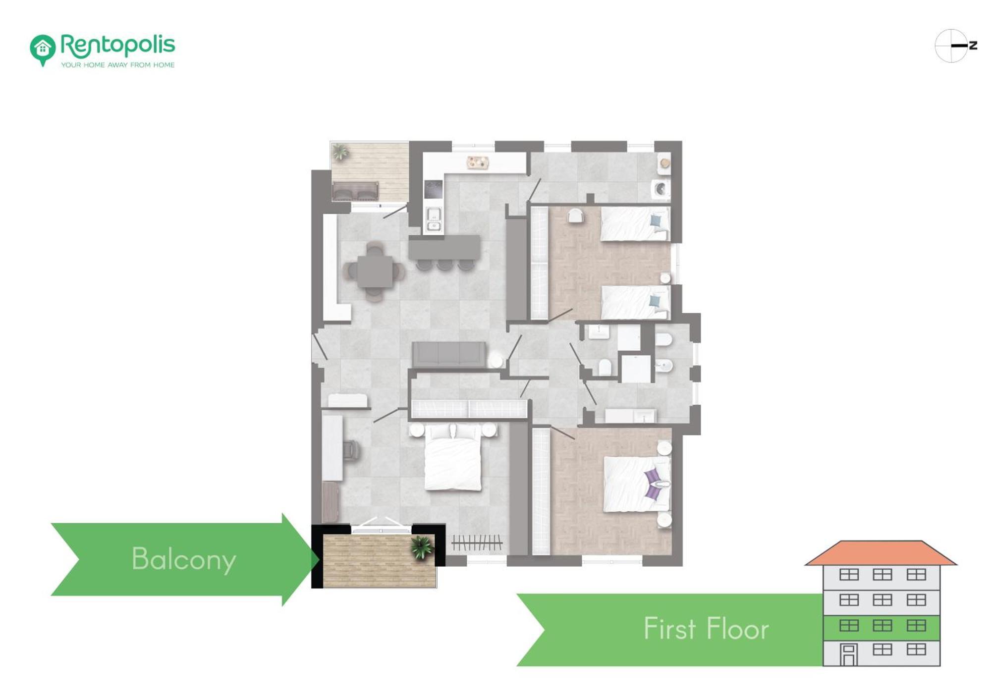 Apartment Modern 3 Bedroom With Balcony Steps From San Siro By Rentopolis
