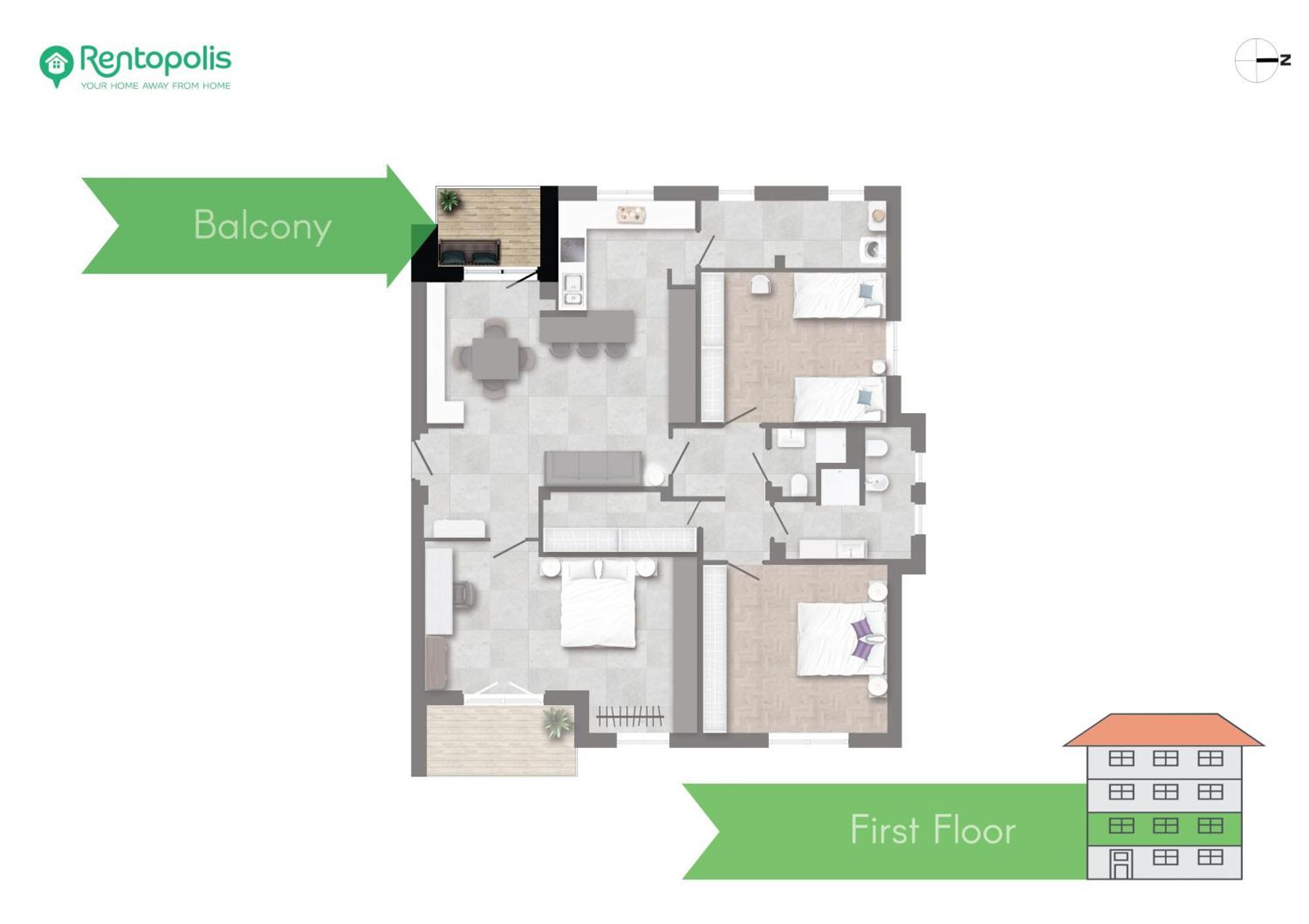 Apartment Modern 3 Bedroom With Balcony Steps From San Siro By Rentopolis Milan