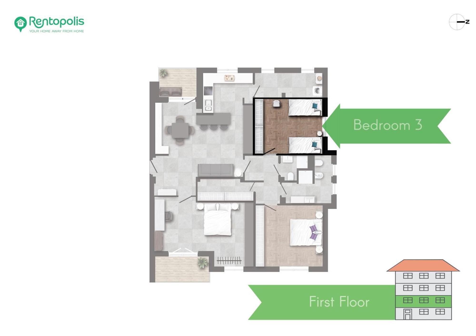 Modern 3 Bedroom With Balcony Steps From San Siro By Rentopolis Apartment