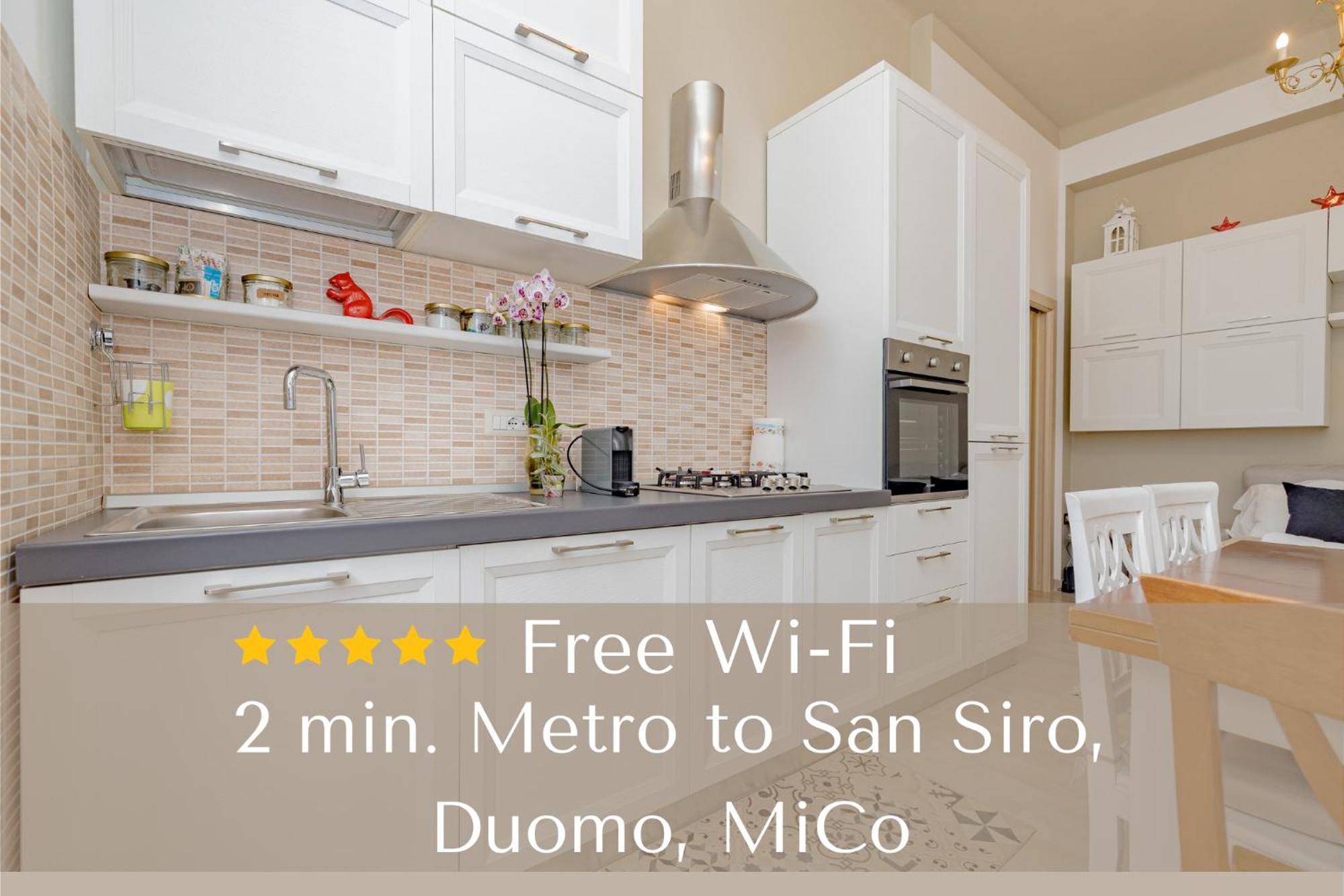 2 Bedroom - Buzzi Hospital, Sempione, Mico, 100mt Metrom5 Milan