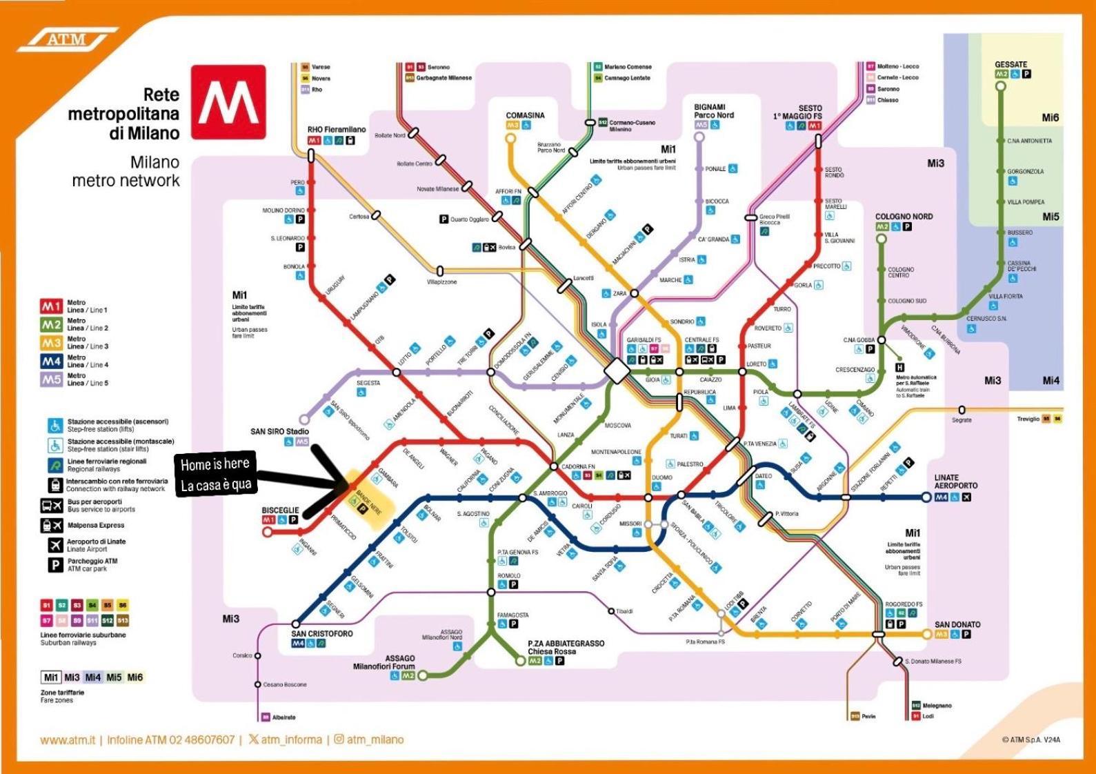 Bilocale In Bande Nere-metro Rossa Duomo Apartment *